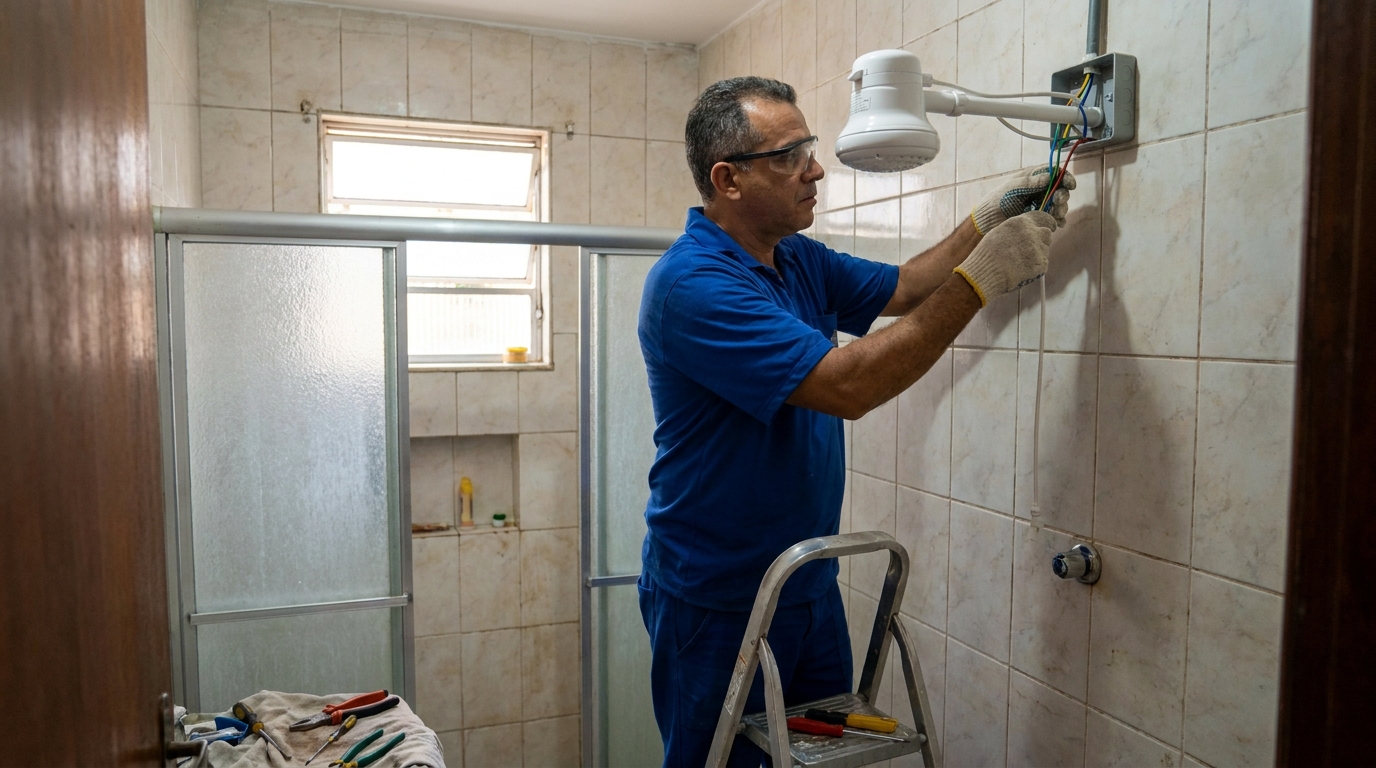 Substituição de Chuveiro Antigo em João Pessoa‑PB